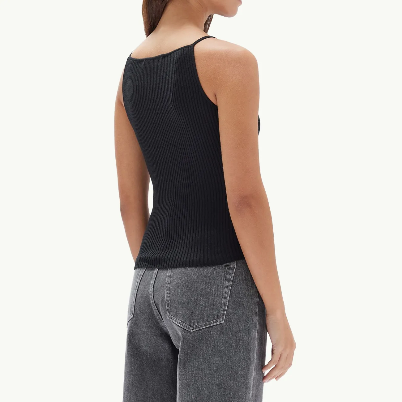 Calisto Silk Cotton Knit Tank - Black