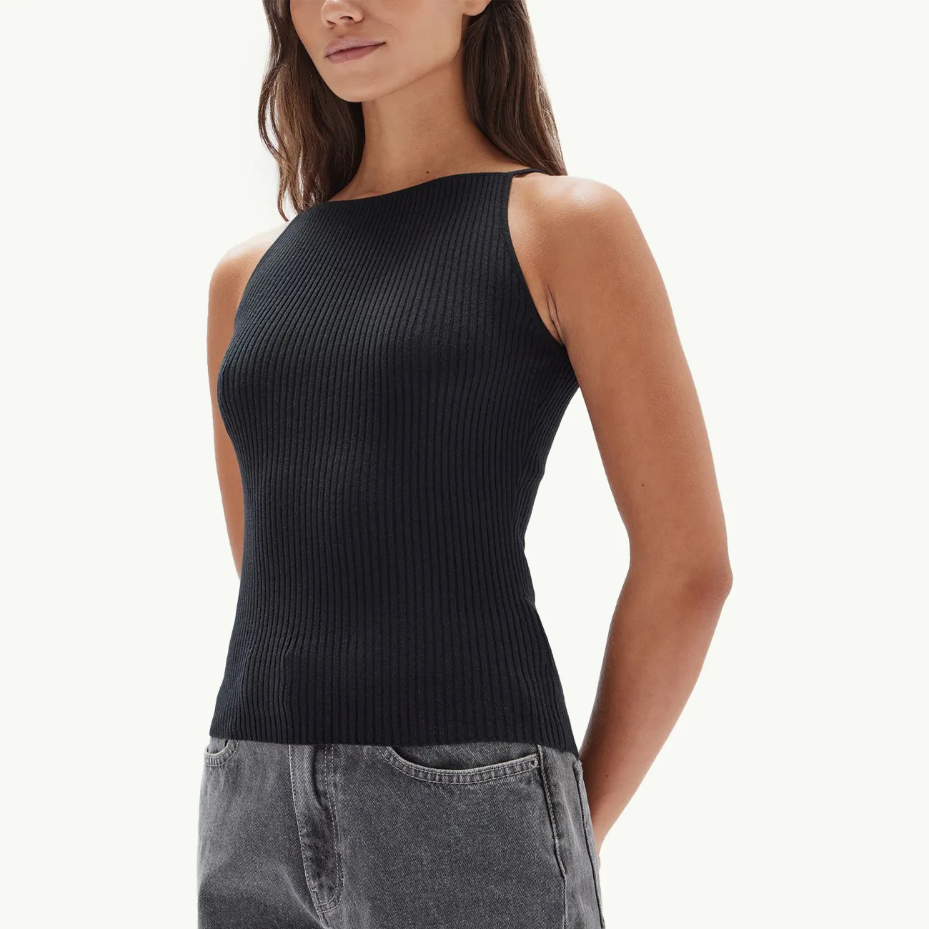 Calisto Silk Cotton Knit Tank - Black