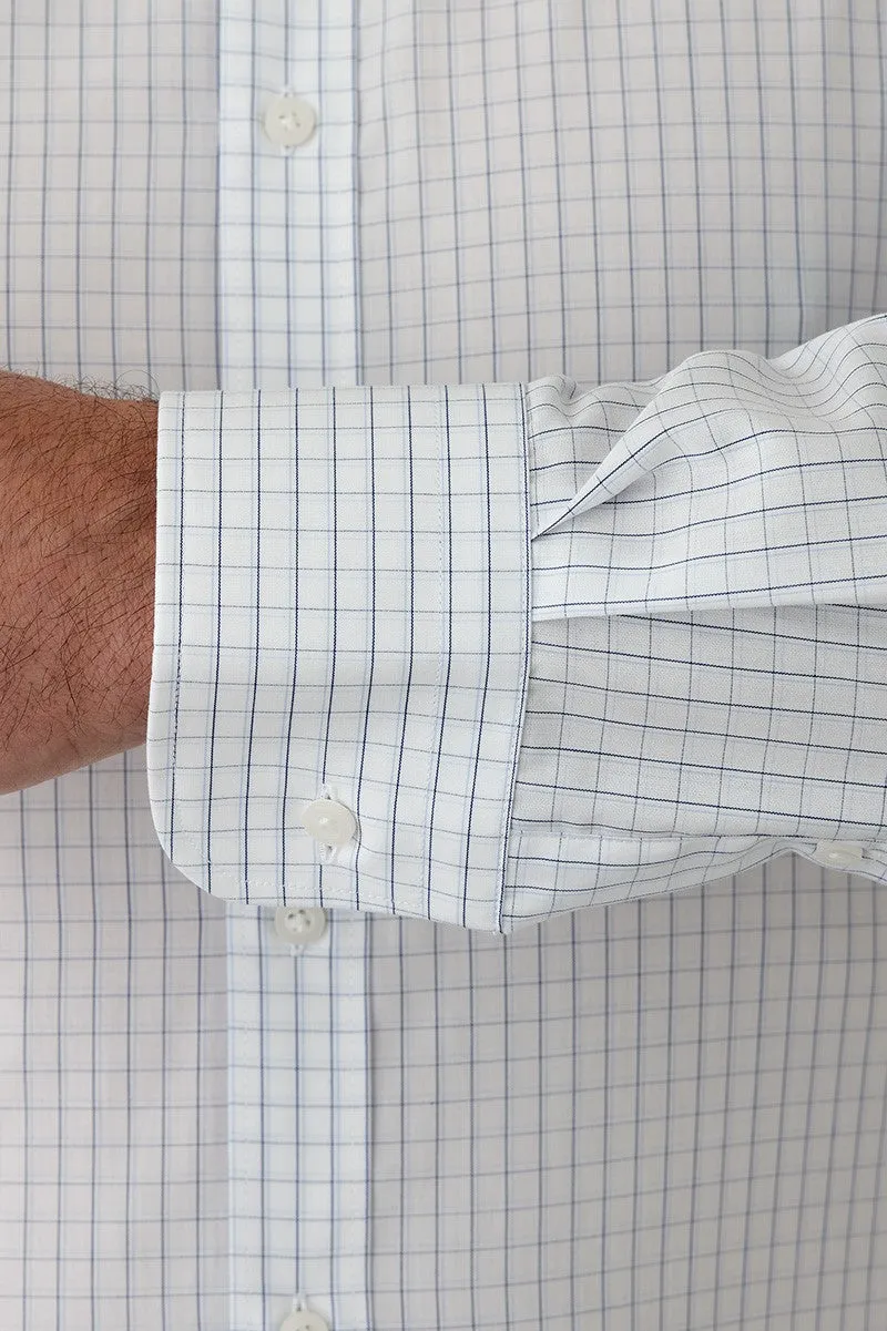 Cambridge Carlton White Blue Check Shirt.