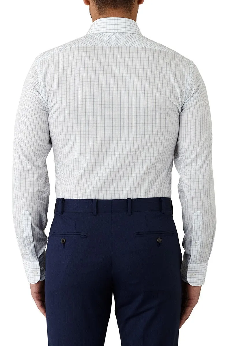 Cambridge Carlton White Blue Check Shirt.