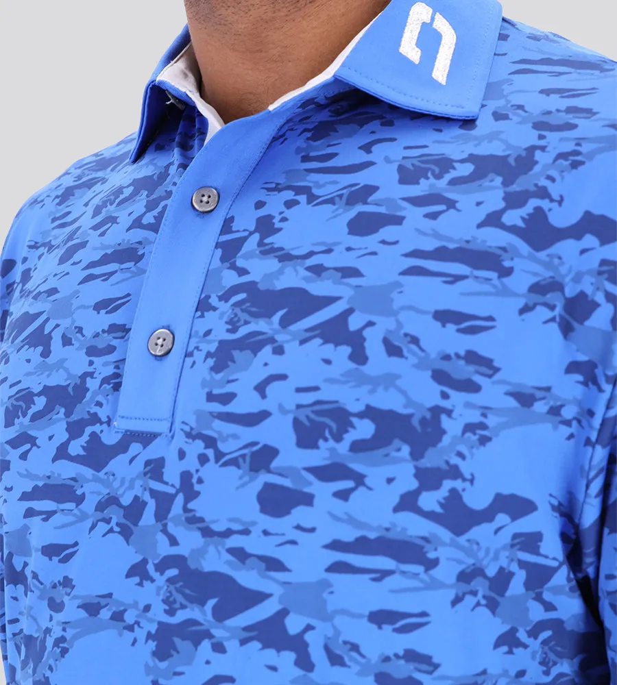 Blue Camouflage Polo Shirt