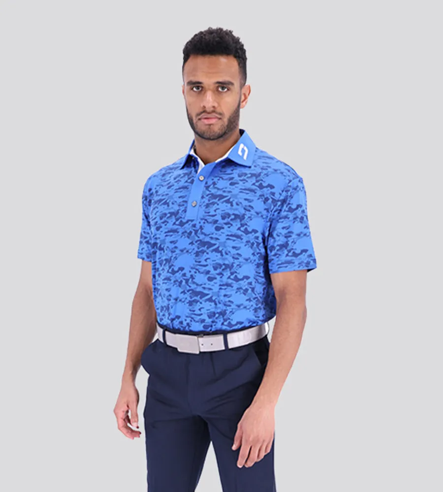 Blue Camouflage Polo Shirt