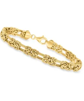 Canaria Fine Jewelry Canaria 10kt Yellow Gold Flat Modified Byzantine Bracelet