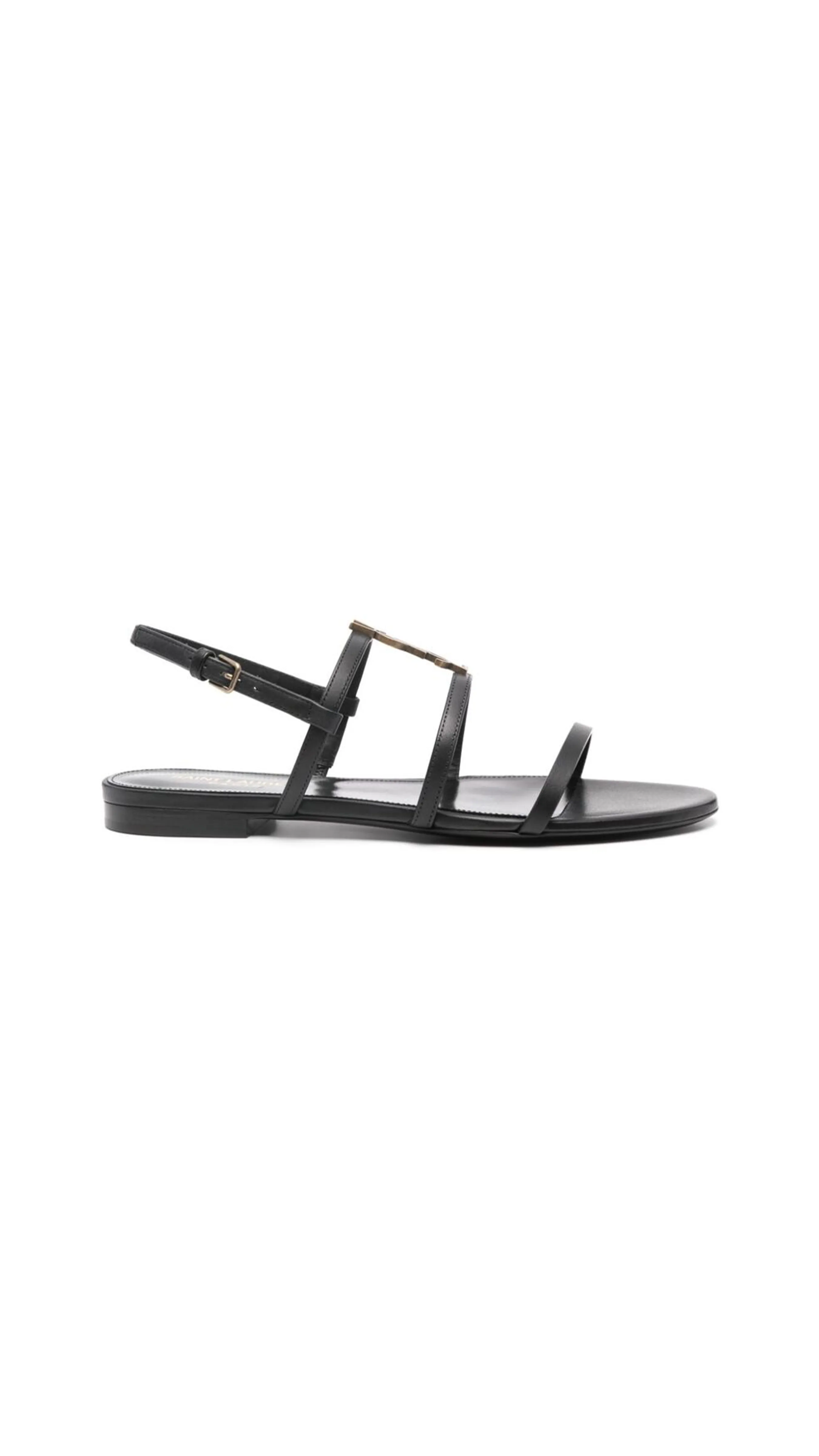 Black Leather Cassandra Sandals