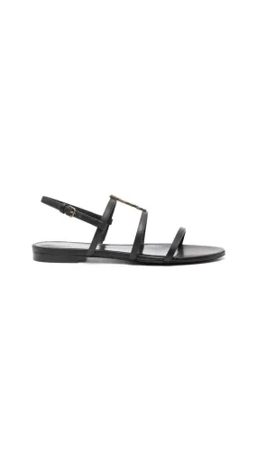 Black Leather Cassandra Sandals