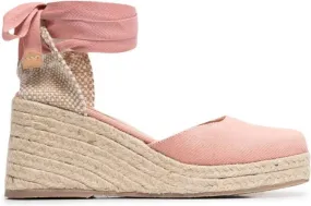 Castañer Carina tie-fastening wedge espadrilles Pink