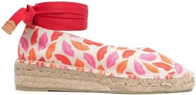 Castañer lips-motif lace-up espadrilles Red