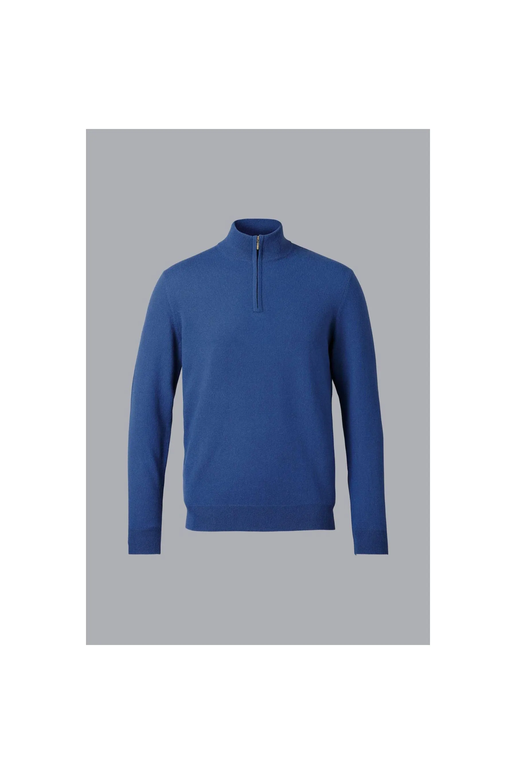 Royal Blue Cashmere Zip Neck Jumper