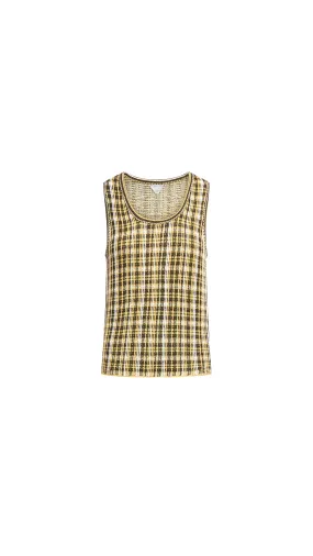 Multicolor Check Knit Tank Top