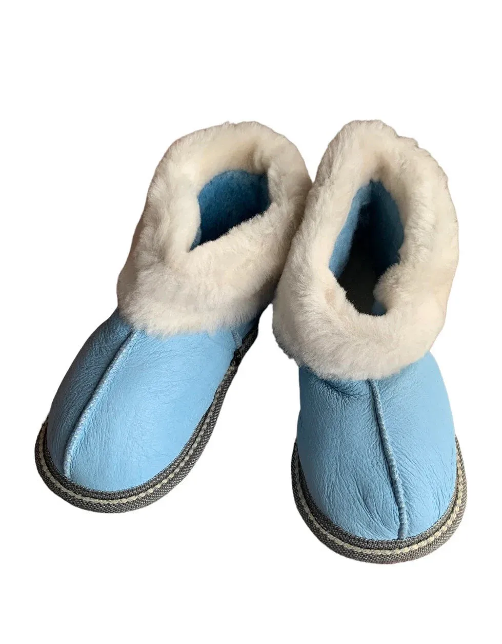 Children Sheepskin Pink Slippers, Real Sheepskin, Hand made