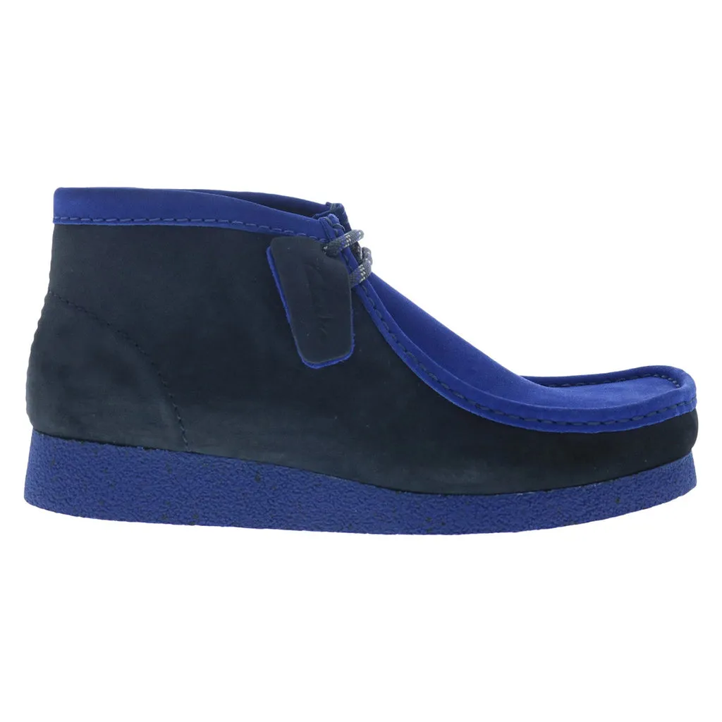 Clarks Men's Blue Suede Wallabee EVO Lace Up Chukka Boots