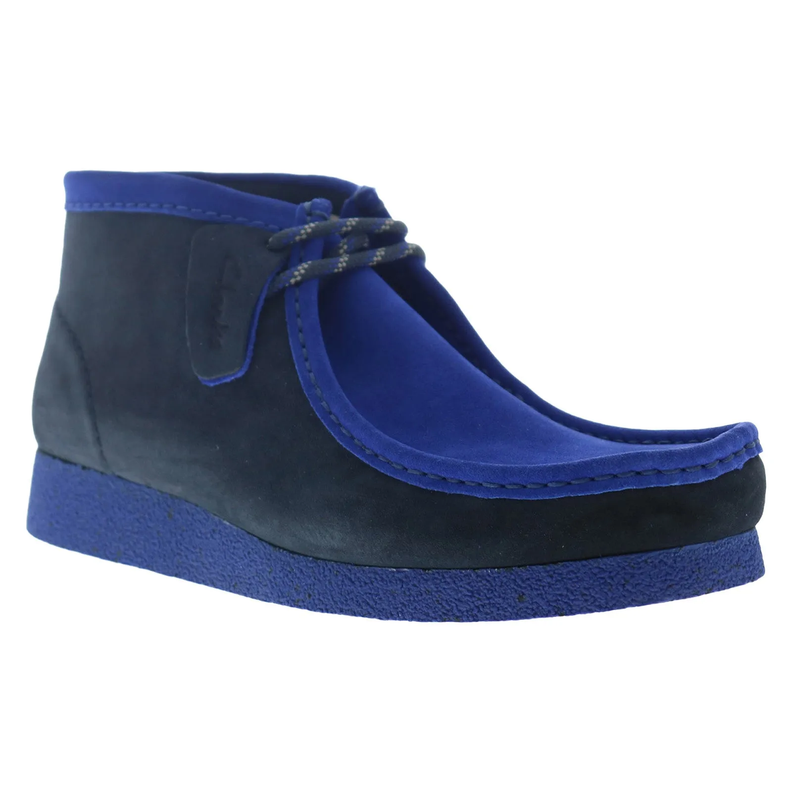 Clarks Men's Blue Suede Wallabee EVO Lace Up Chukka Boots