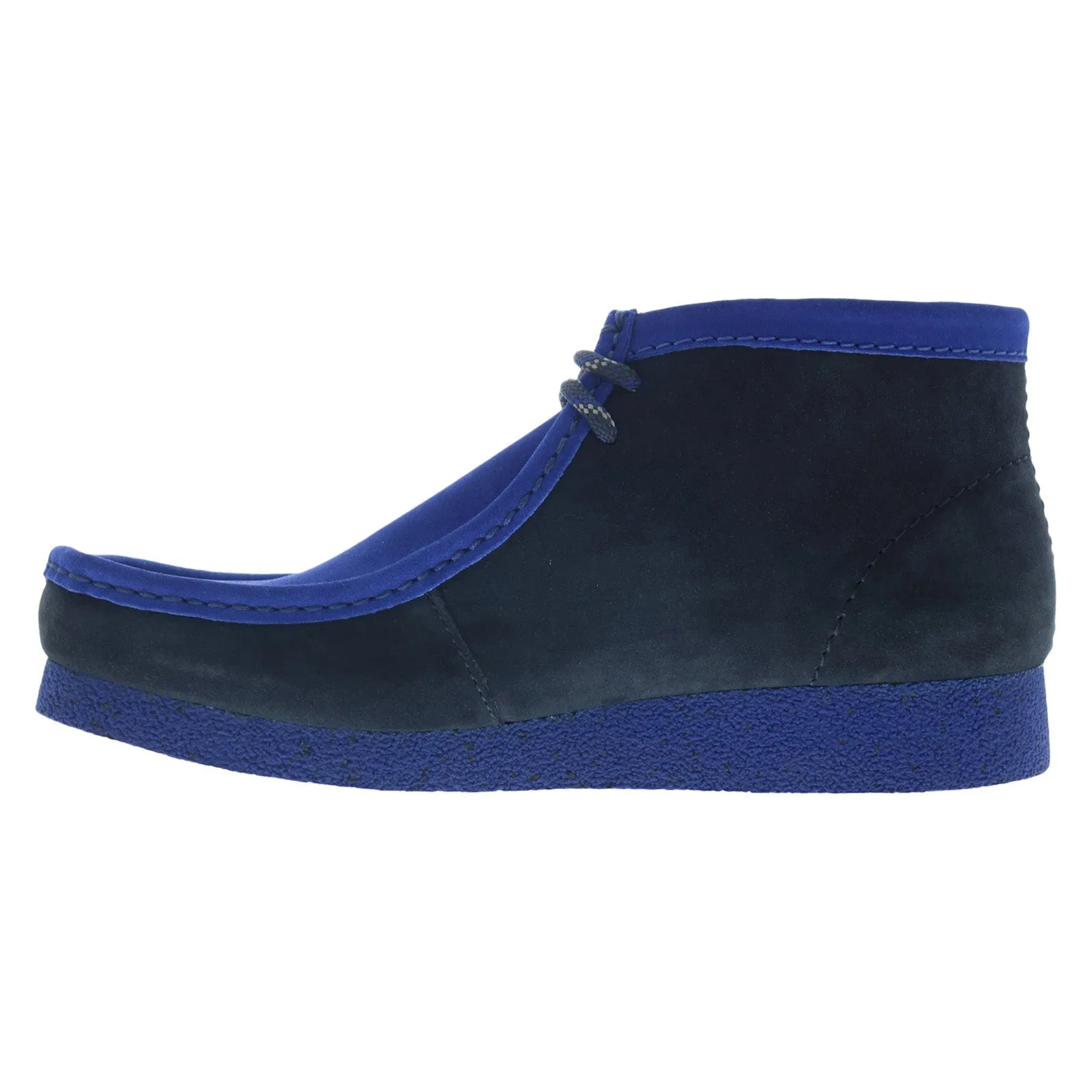 Clarks Men's Blue Suede Wallabee EVO Lace Up Chukka Boots