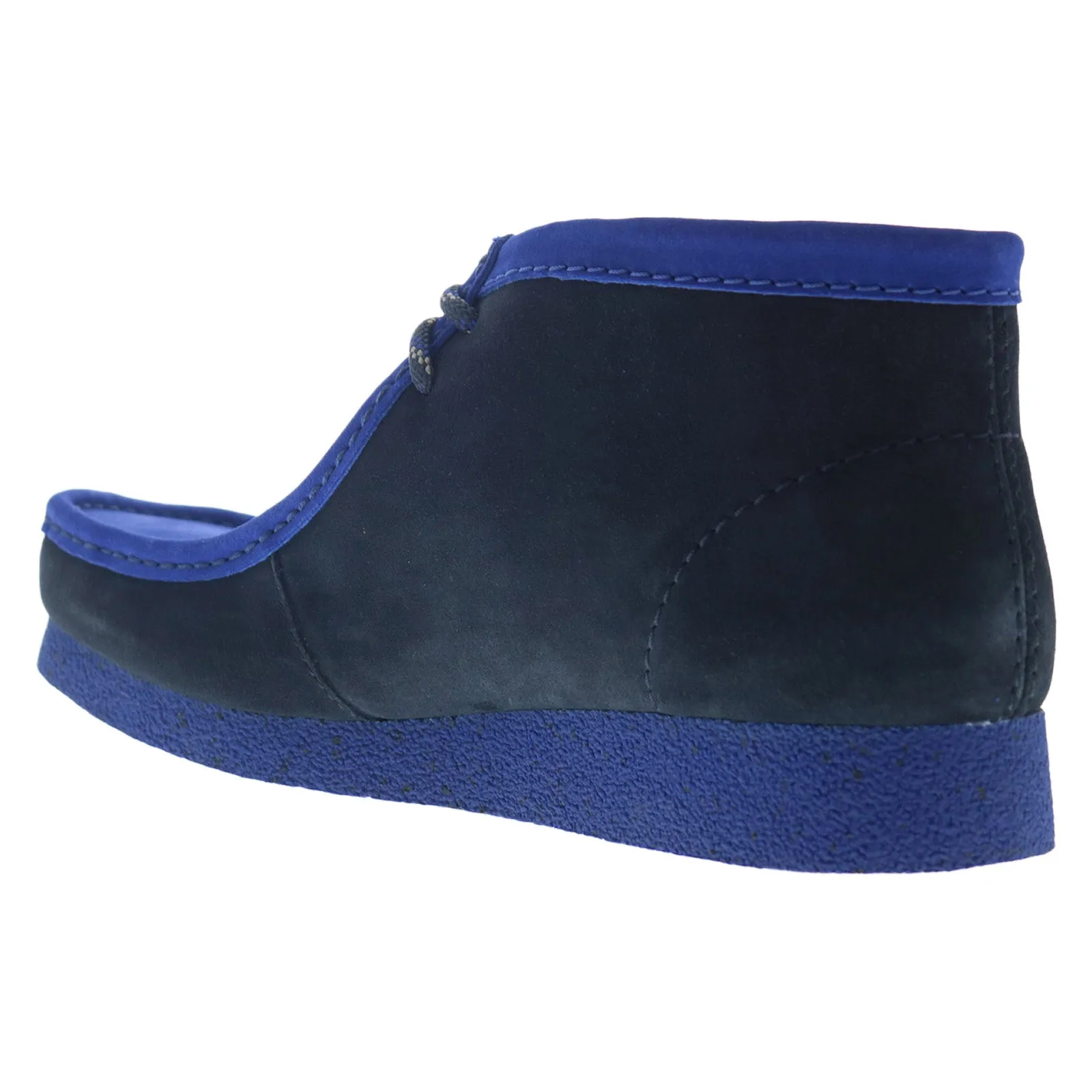 Clarks Men's Blue Suede Wallabee EVO Lace Up Chukka Boots