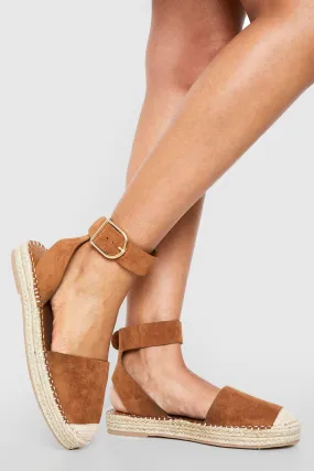 Closed Toe Buckle Detail Espadrilles