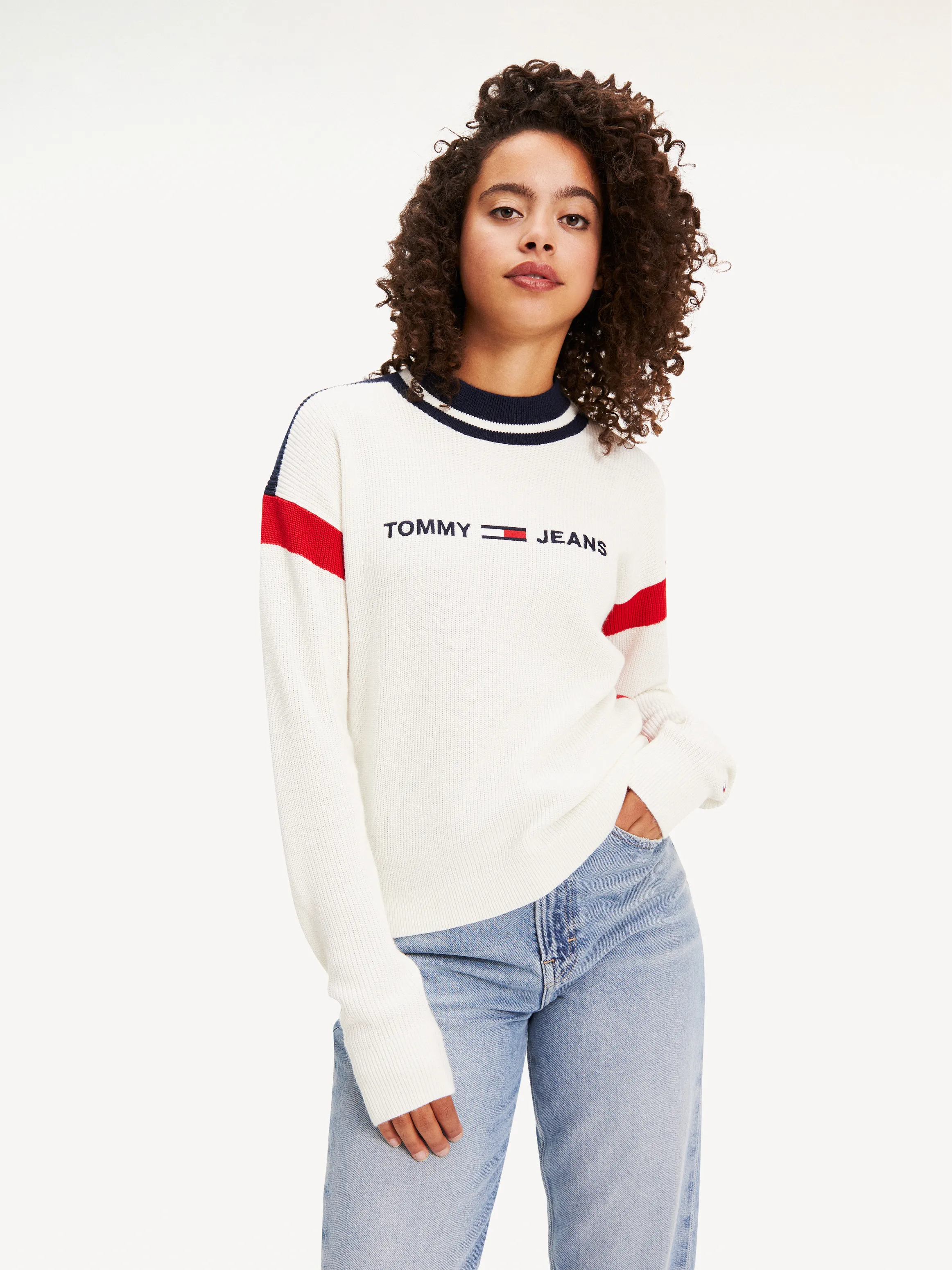 Tommy Hilfiger Jumper with Color-Blocked Logo