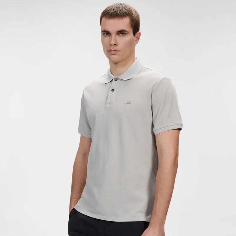 CP Company Frosty Flint Grey Piquet Polo Shirt