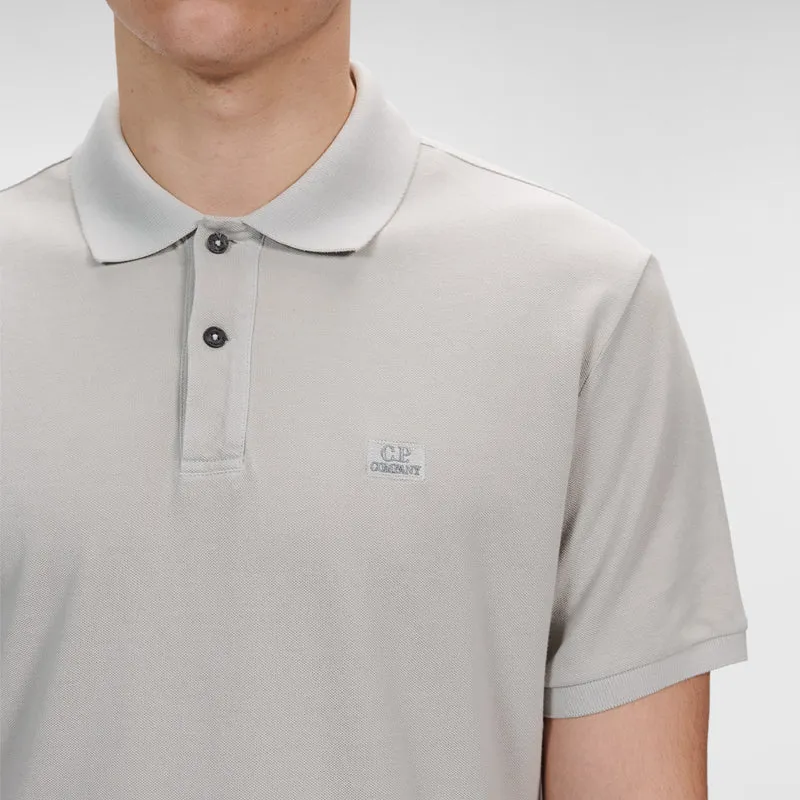 CP Company Frosty Flint Grey Piquet Polo Shirt