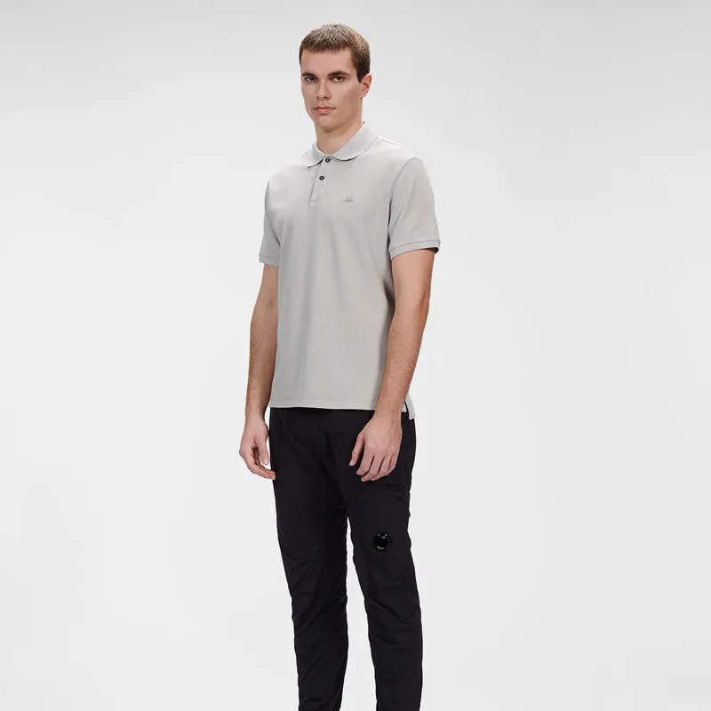 CP Company Frosty Flint Grey Piquet Polo Shirt