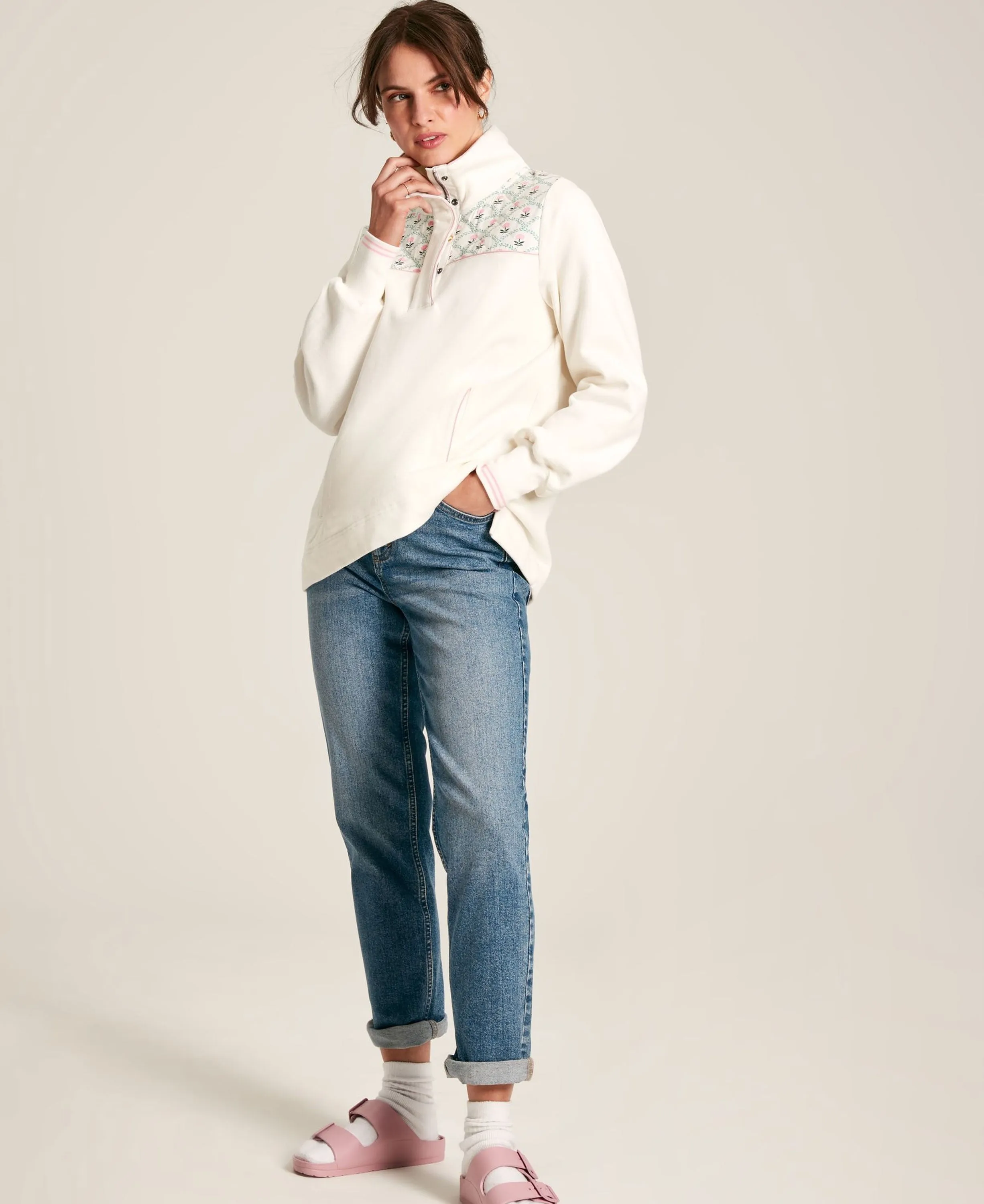 Cream Funnel Neck Sweatshirt from Burnham