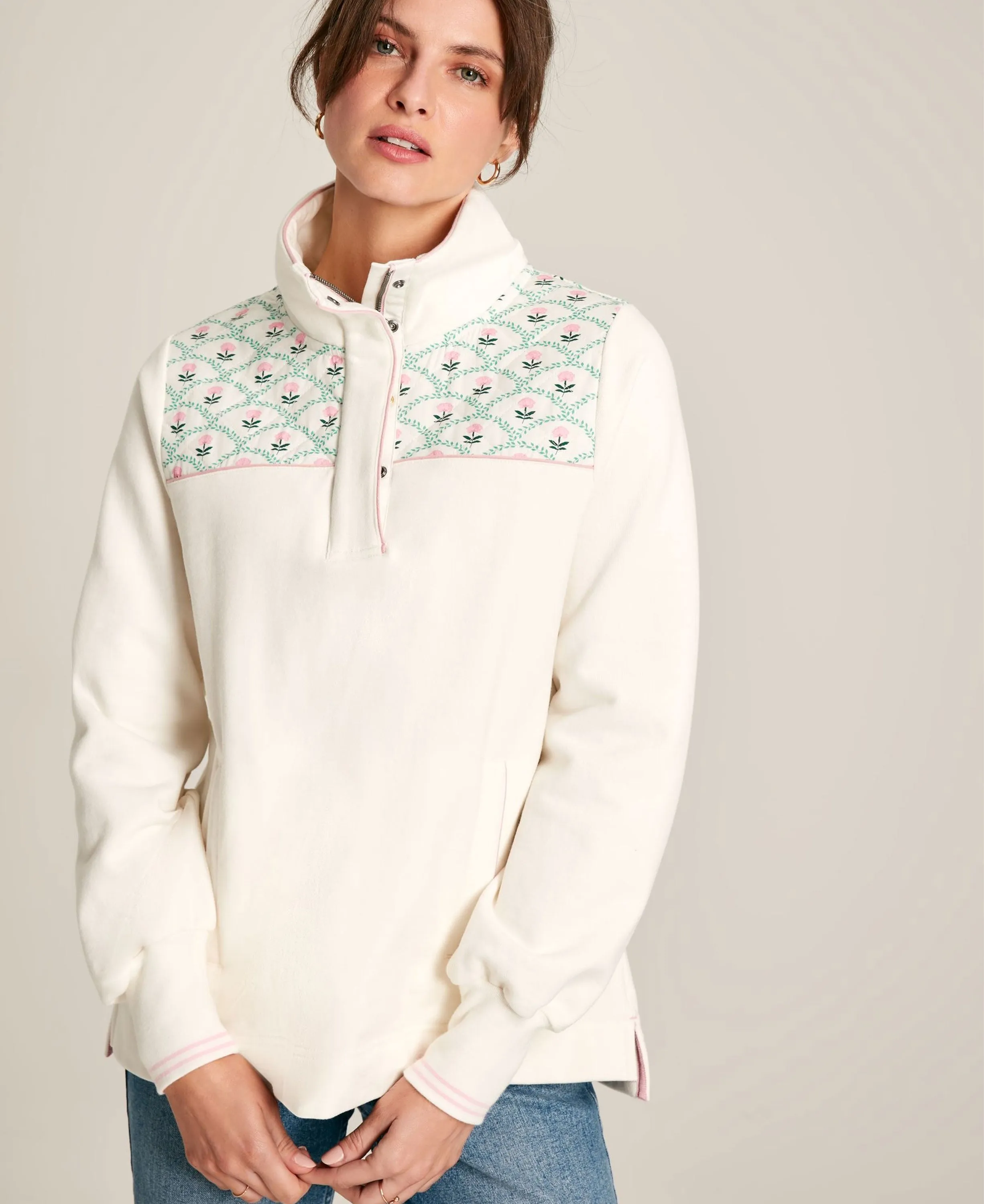 Cream Funnel Neck Sweatshirt from Burnham