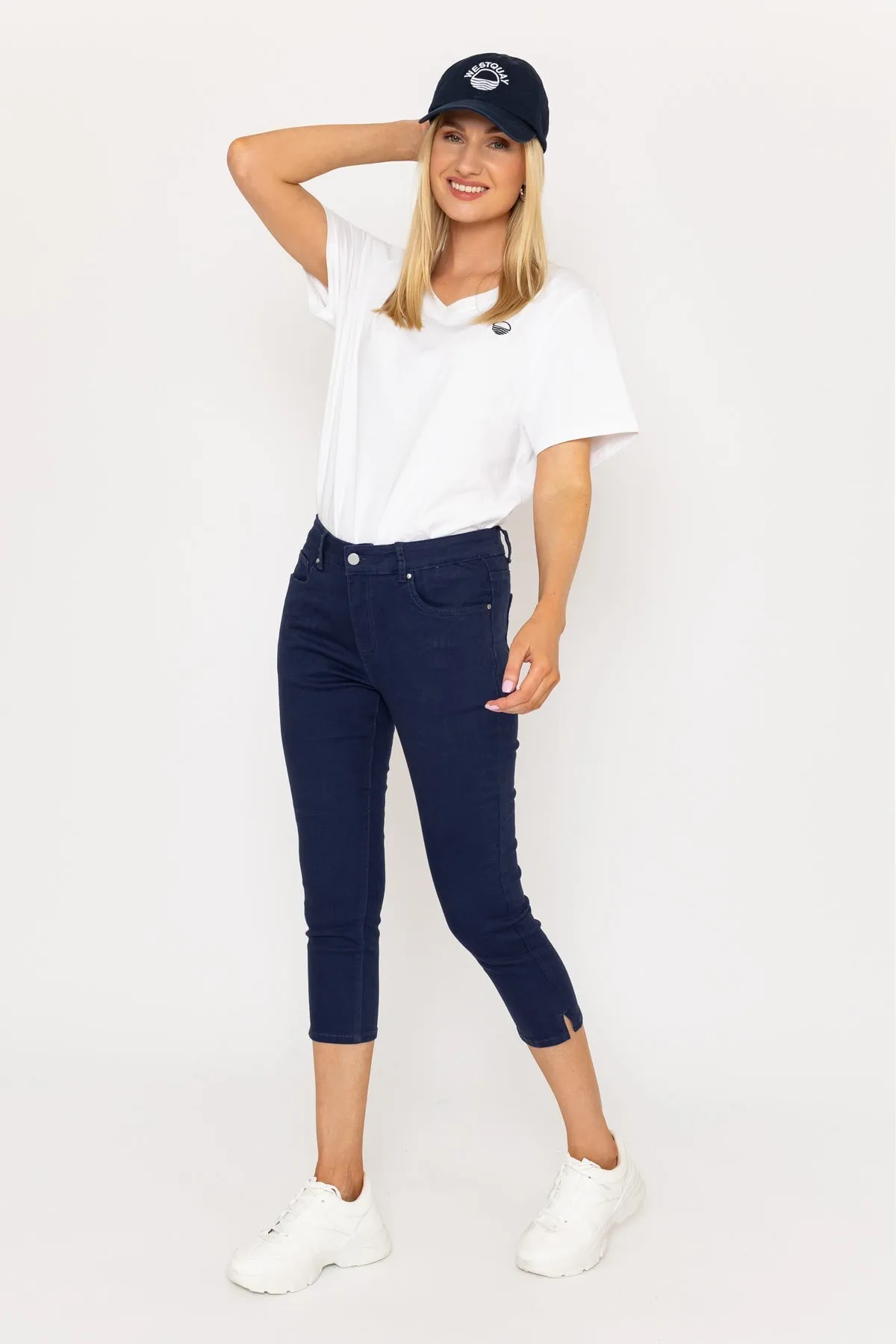 Crop Stretch Jeans in Navy