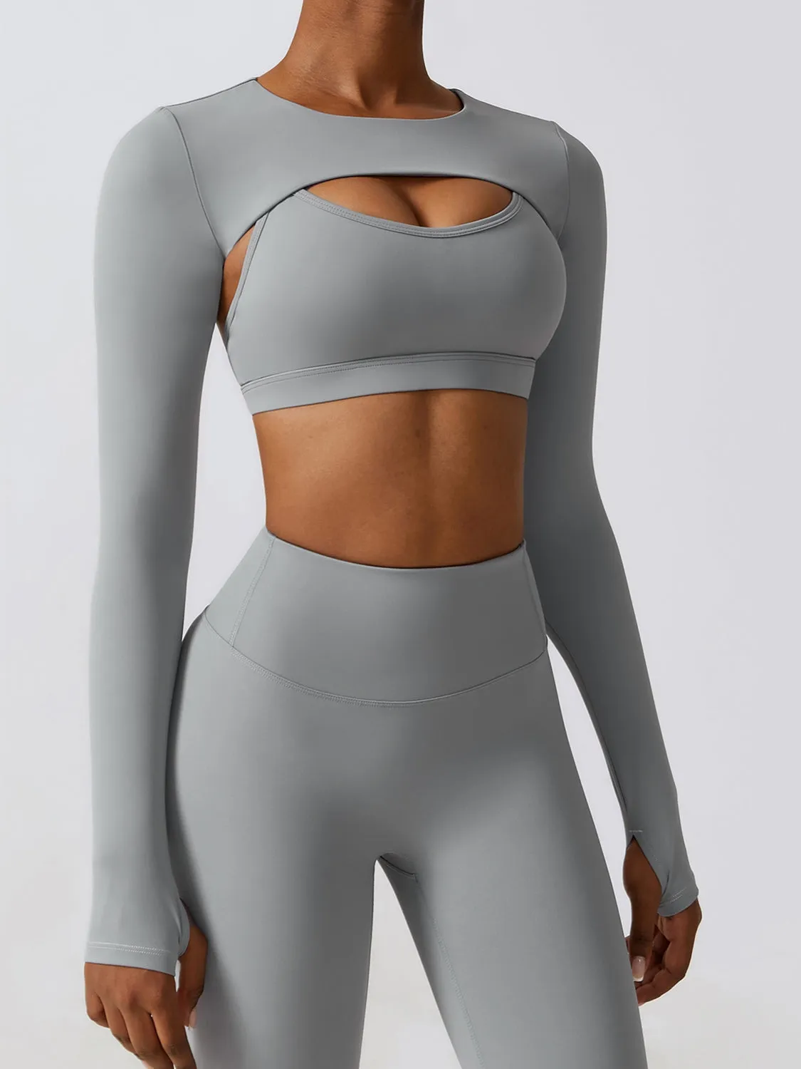 Cropped Long Sleeve Sports Top