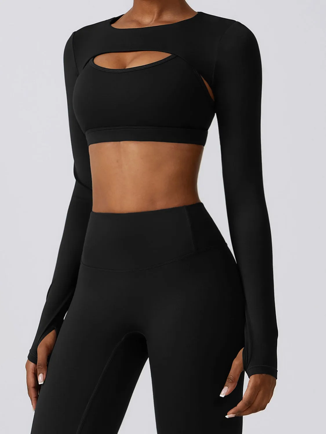 Cropped Long Sleeve Sports Top