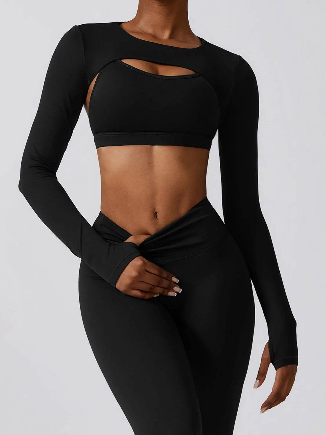 Cropped Long Sleeve Sports Top