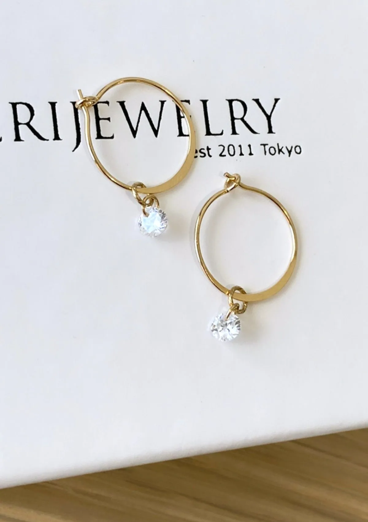 CZ flat Hoop Earrings