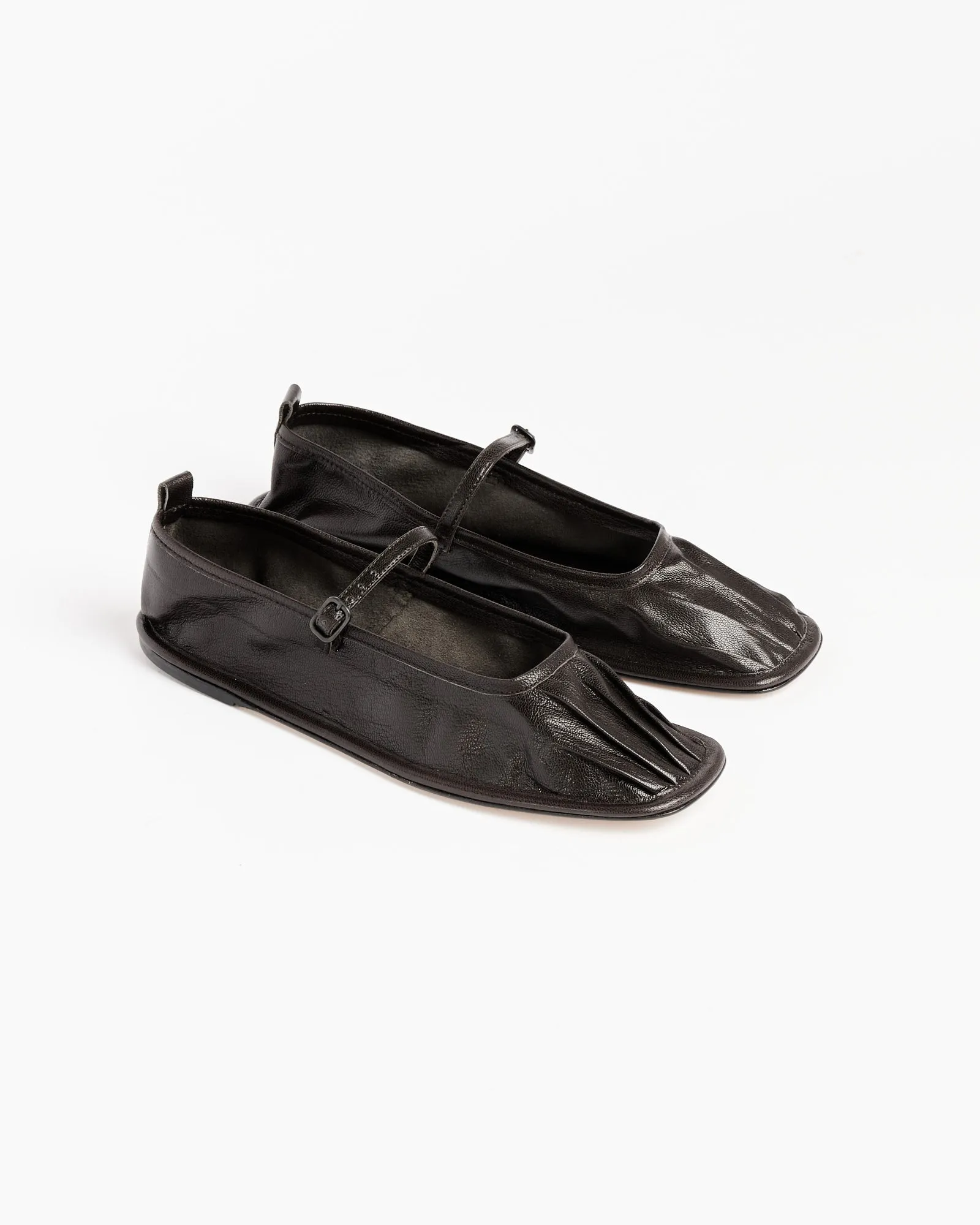 Dansa Ebony Mary Jane Flat with Pleated Toe