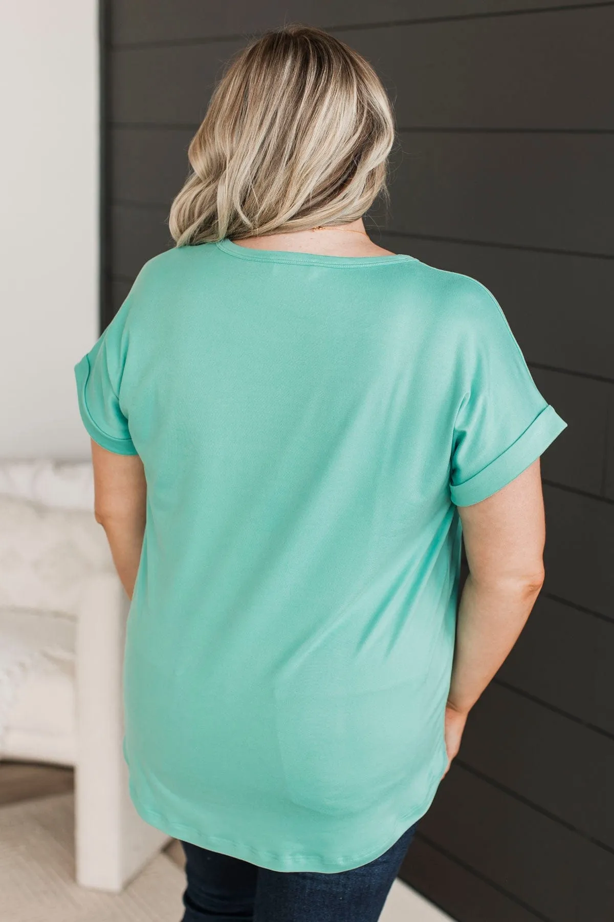 Days Spent With You Knit Top in Tiffany Blue