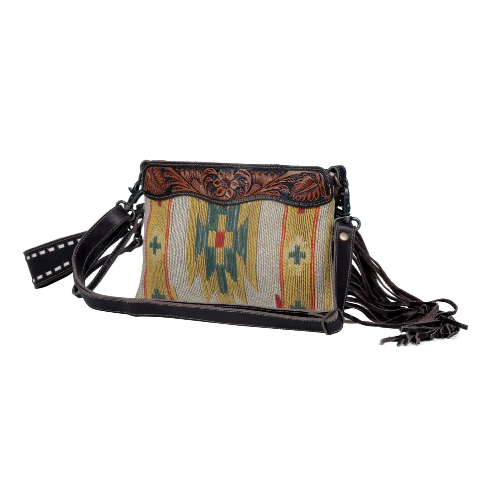 Dazzling Yellow  Hand-Tooled Bag