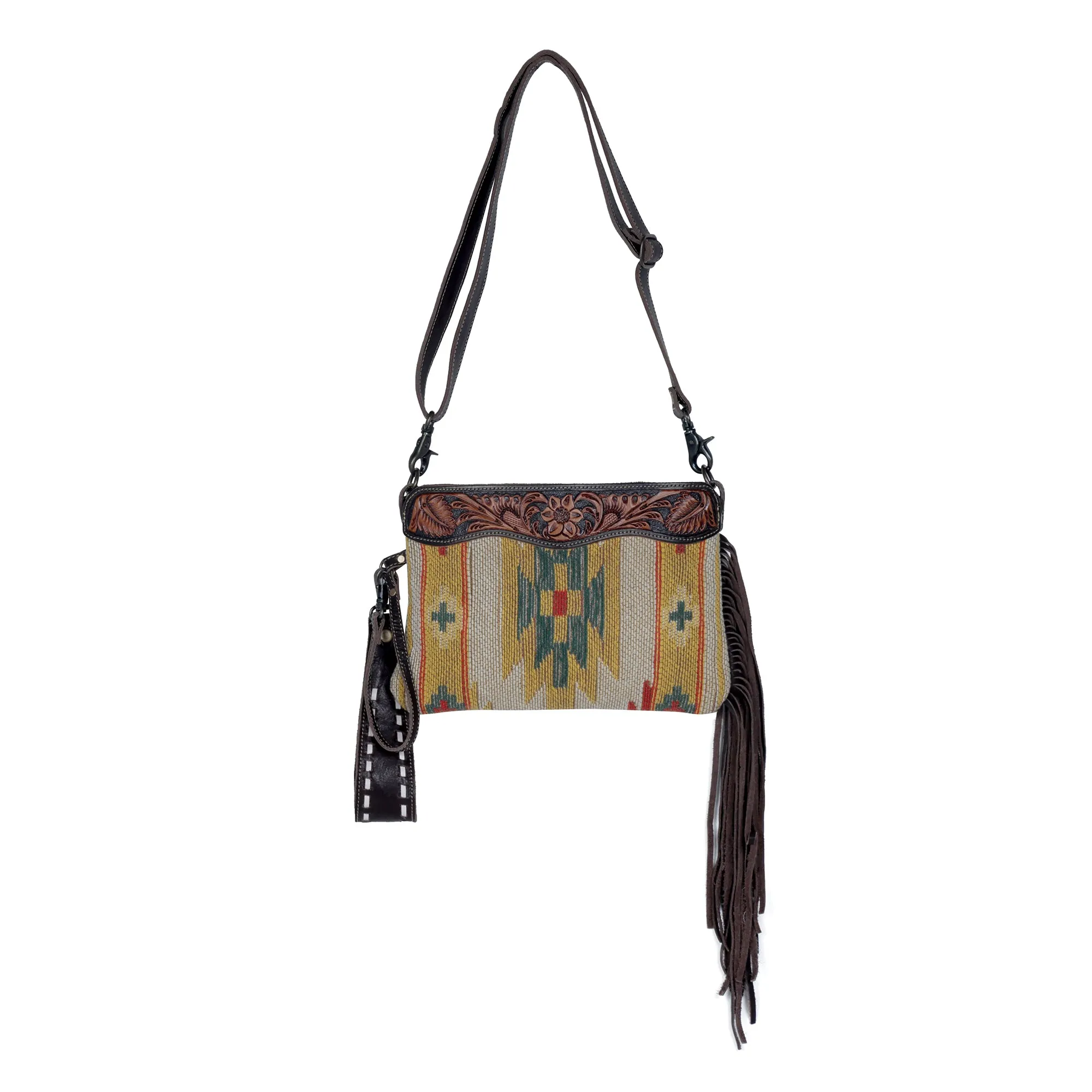 Dazzling Yellow  Hand-Tooled Bag