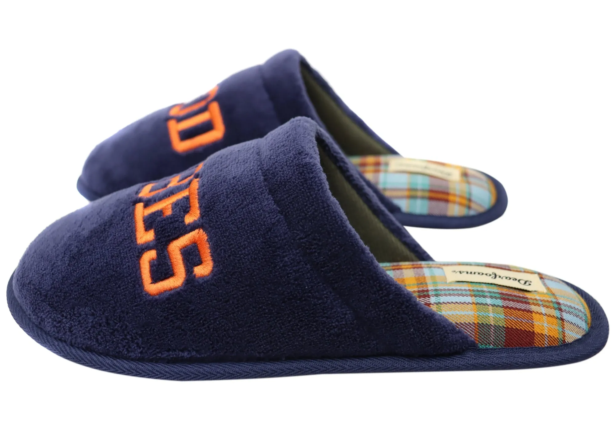 Dearfoams Mens Comfortable Novelty Terry Scuff Slippers