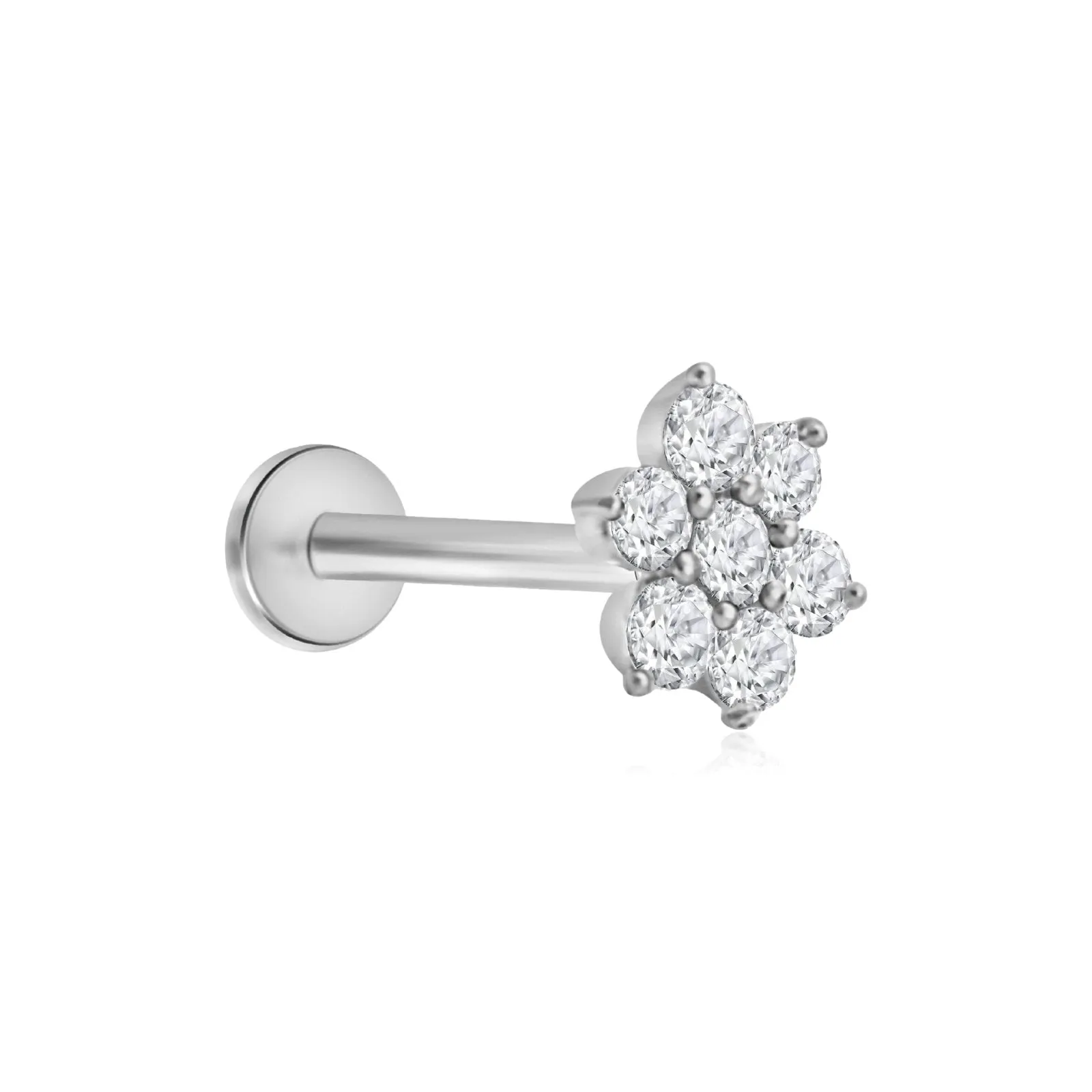 Elegant Diamond Flower Stud Earring