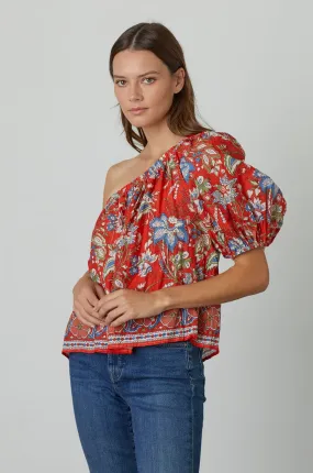 Diana One Shoulder Printed Blouse