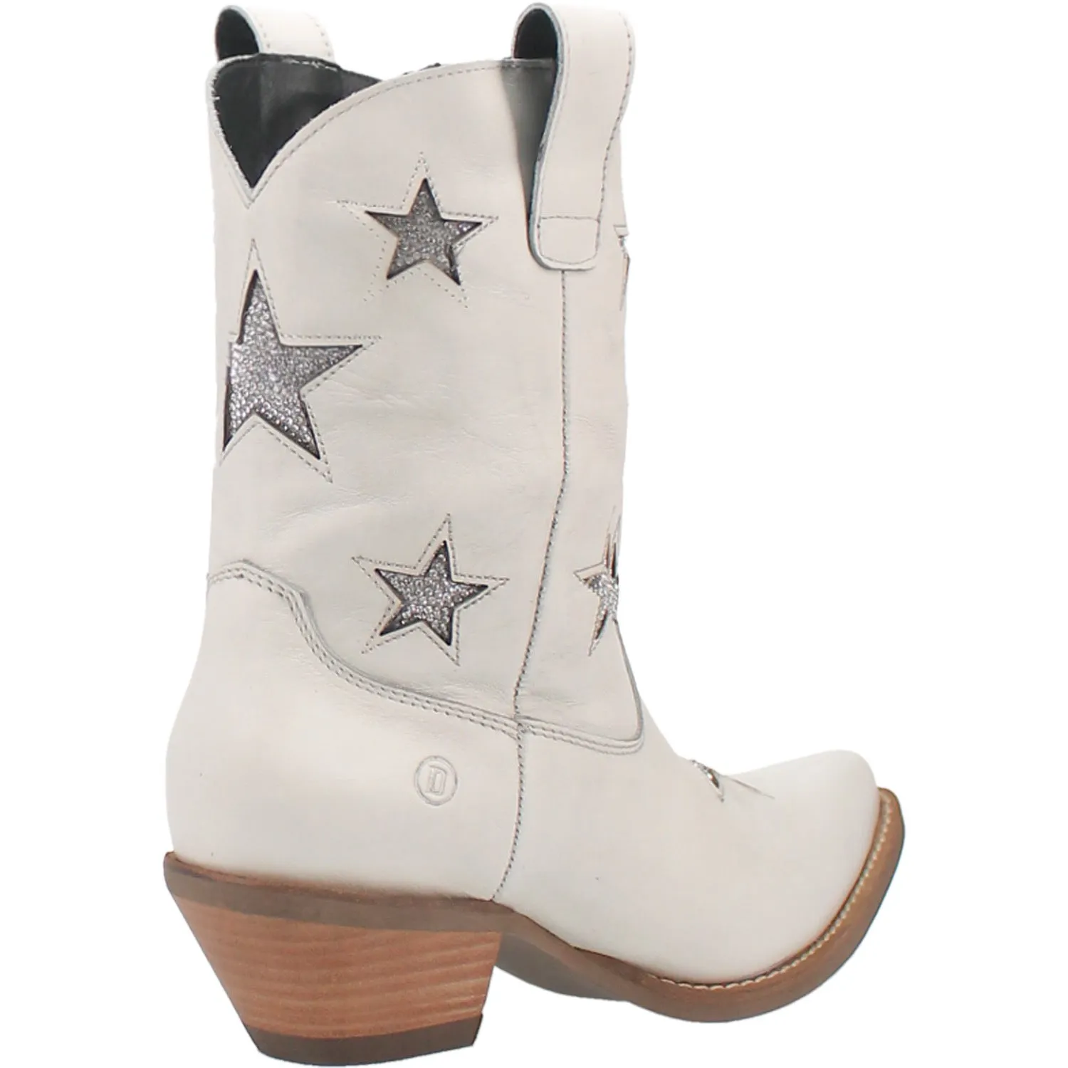 Dingo Women's White Leather Star Struck Bootie Fashion Boots