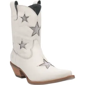 Dingo Women's White Leather Star Struck Bootie Fashion Boots