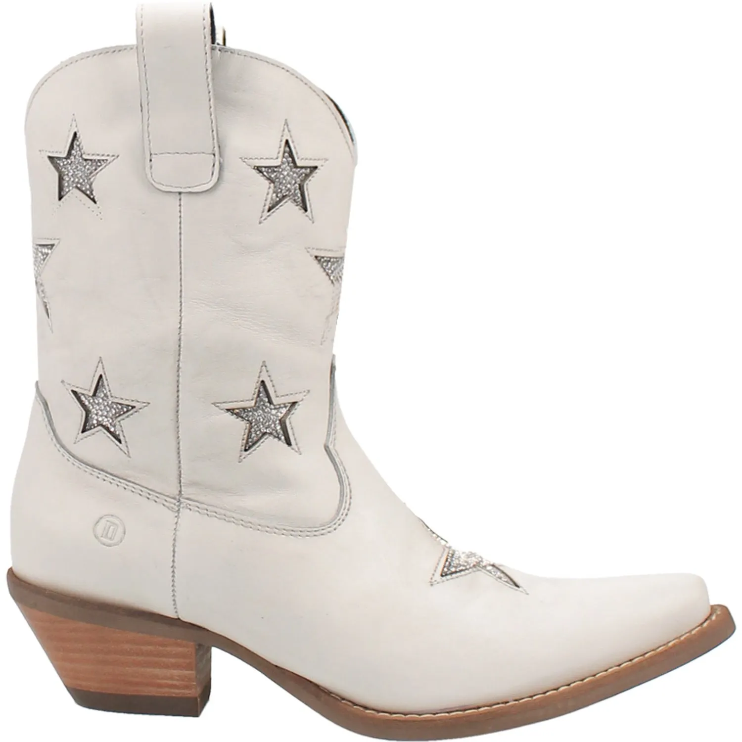 Dingo Women's White Leather Star Struck Bootie Fashion Boots