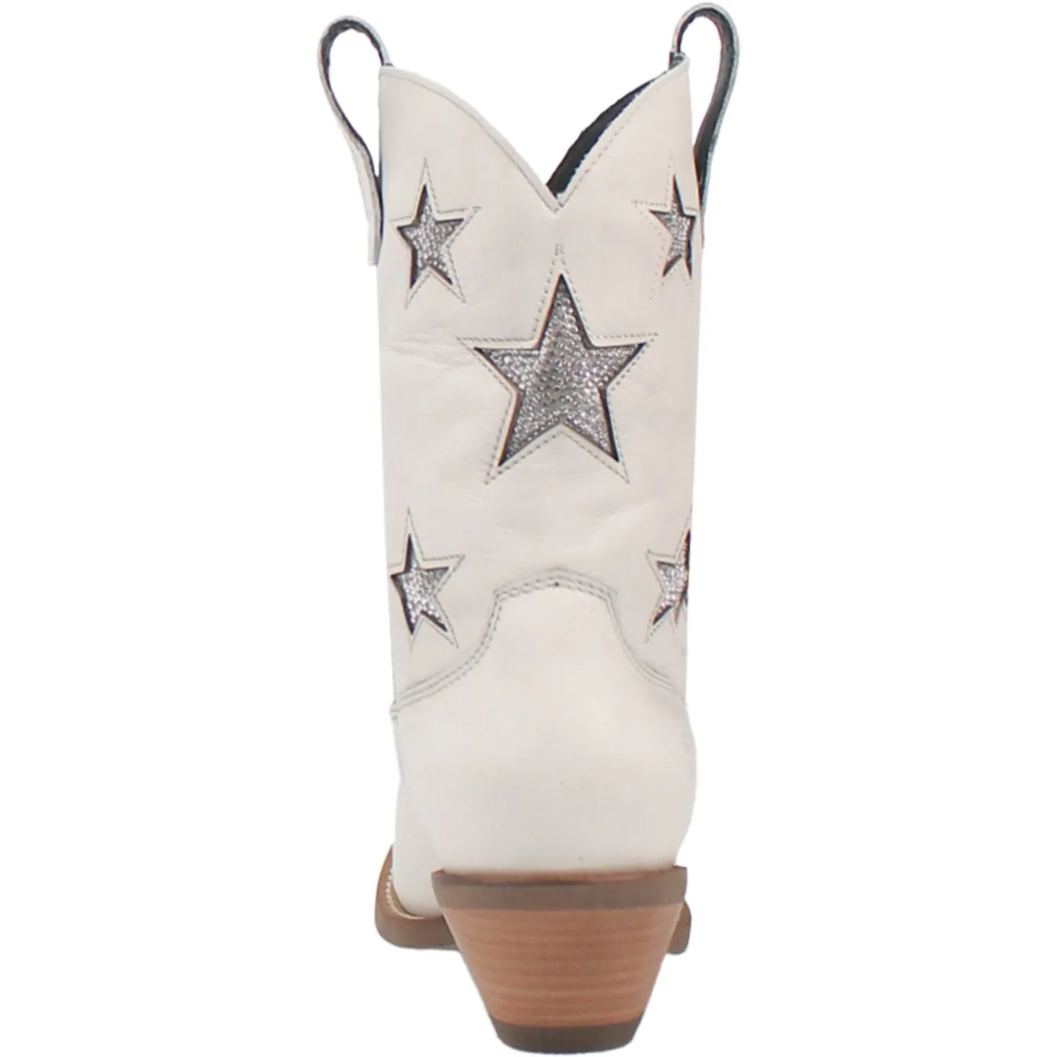 Dingo Women's White Leather Star Struck Bootie Fashion Boots