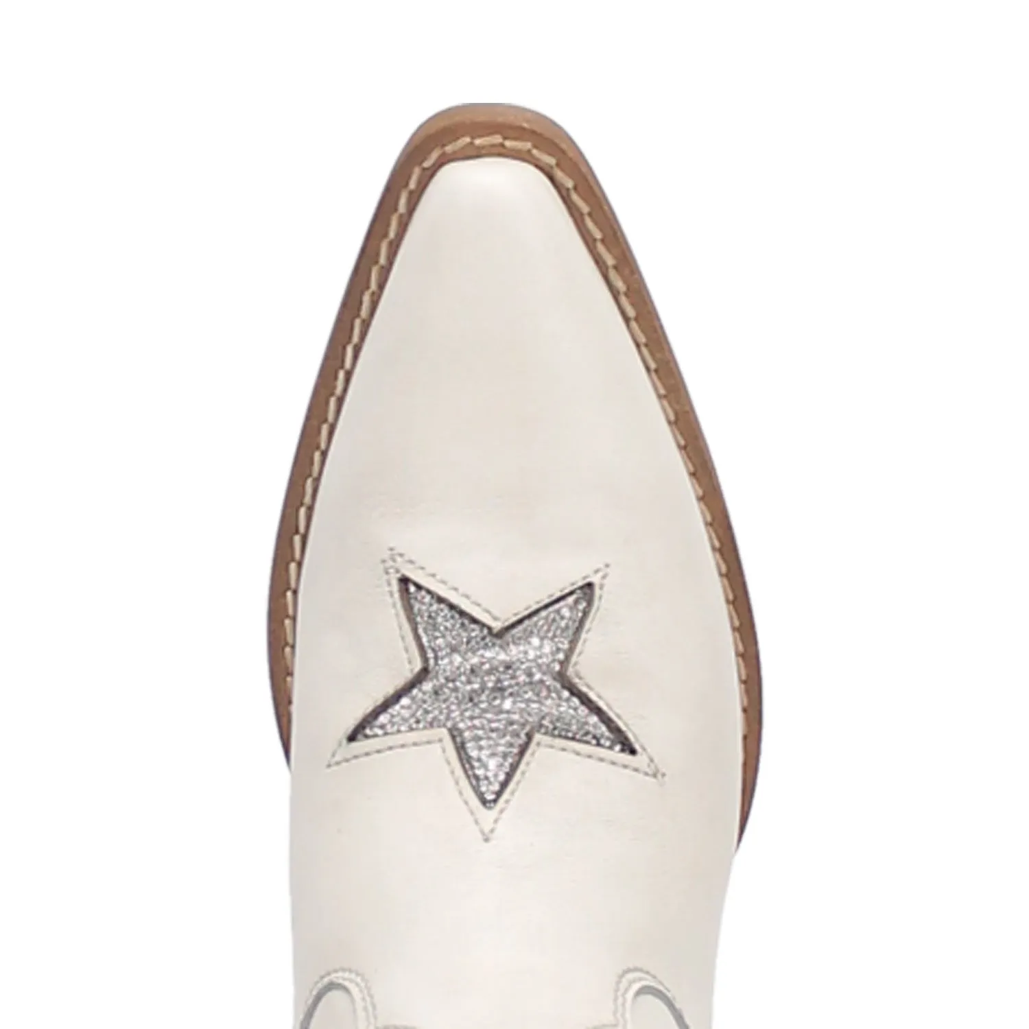 Dingo Women's White Leather Star Struck Bootie Fashion Boots