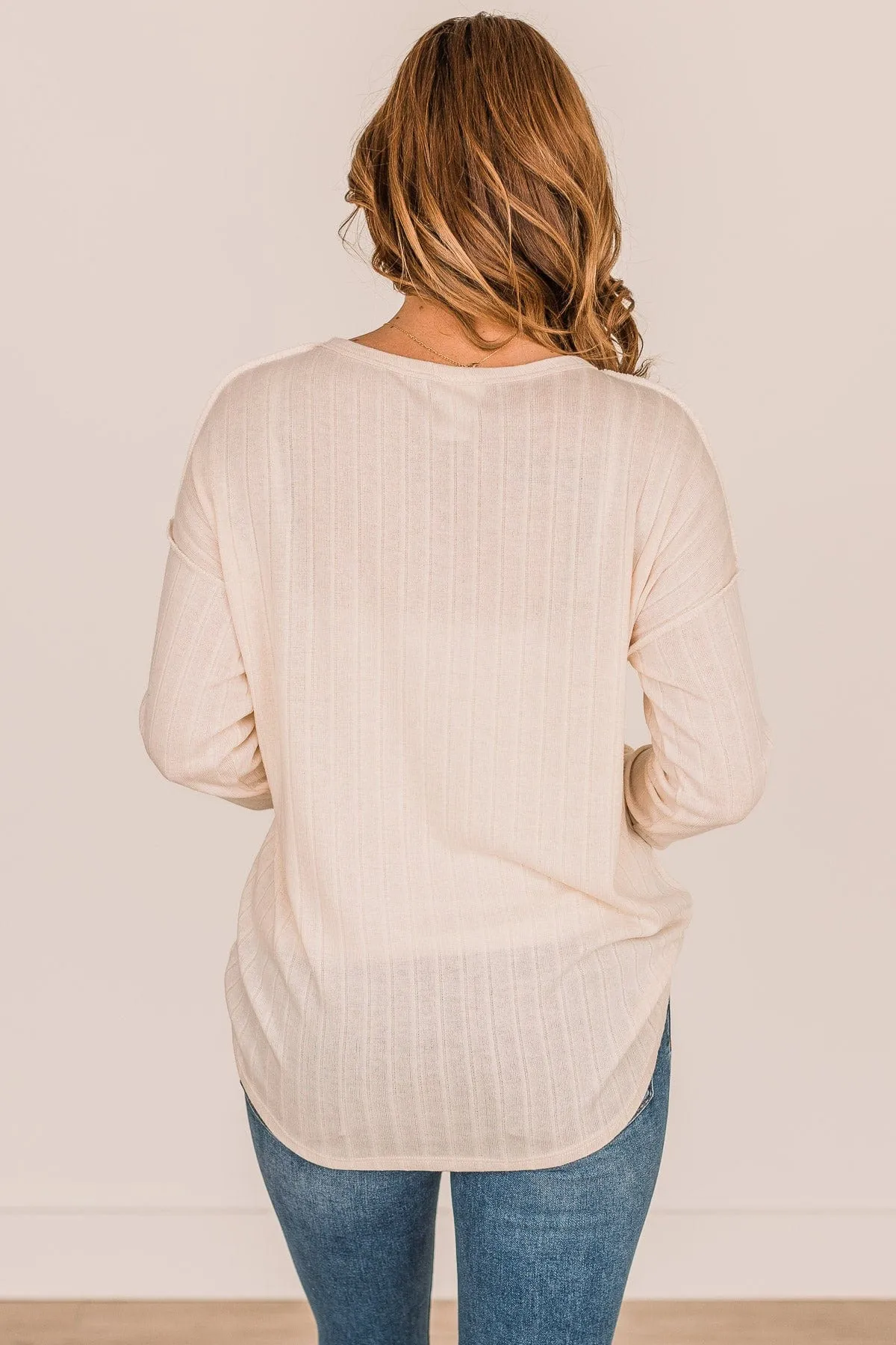 Cream Button Knit Top for Doing My Best