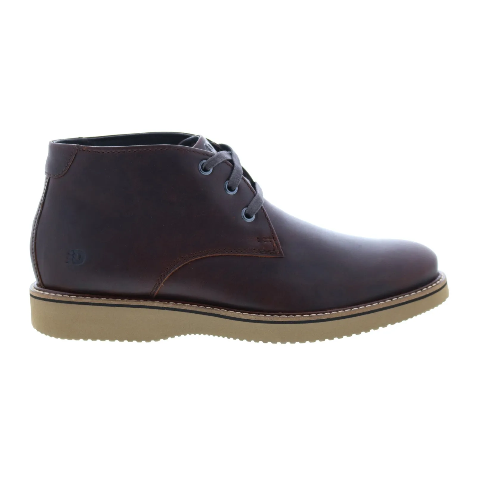 Dunham Clyde Brown Leather Wide Chukka Boots-Mens.