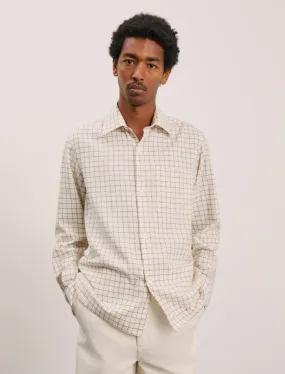 Ecru/Pale Check Mix Long Sleeve Shirt - ANOTHER ASPECT