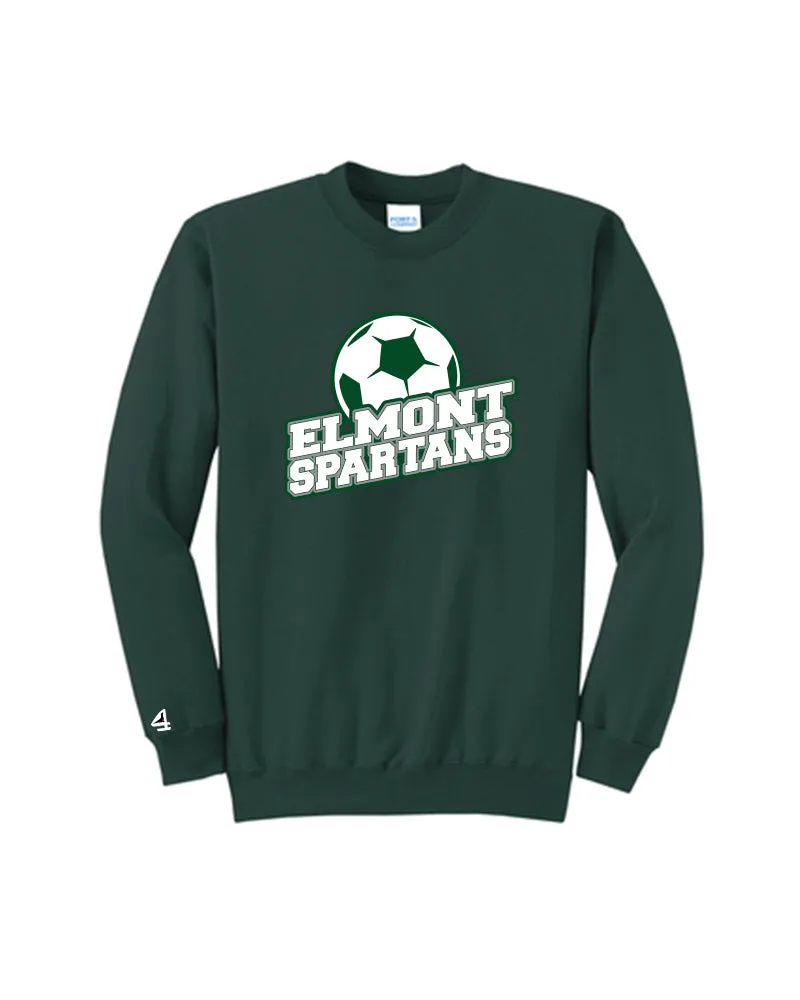 Elmont Girl's Soccer Drop kick Crewneck Sweatshirt