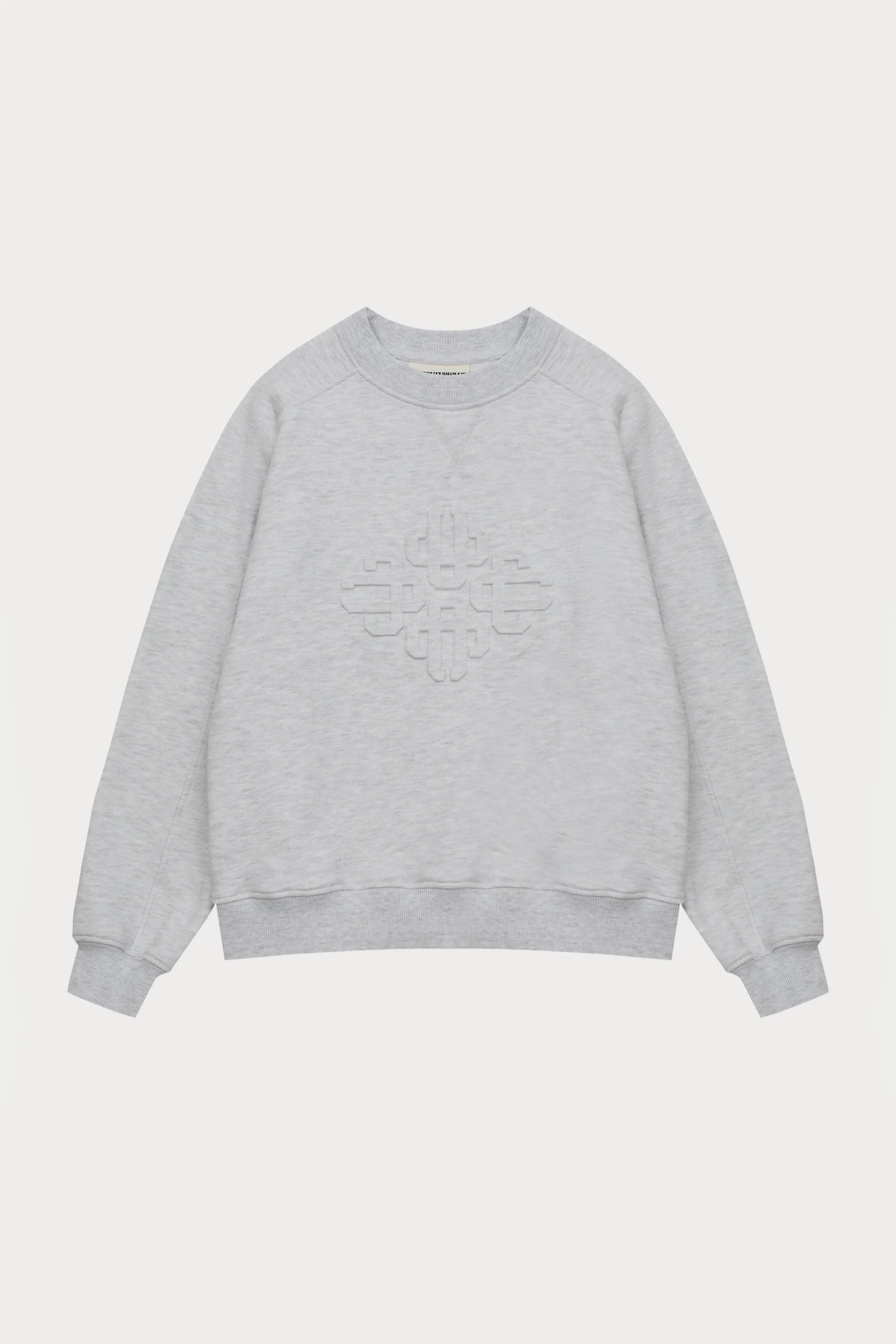 EMBOSSED SWEATSHIRT - GREY MARL