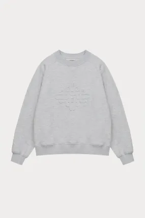 EMBOSSED SWEATSHIRT - GREY MARL