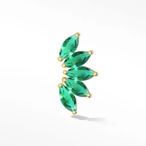 Yellow Gold Lotus Emerald Earring