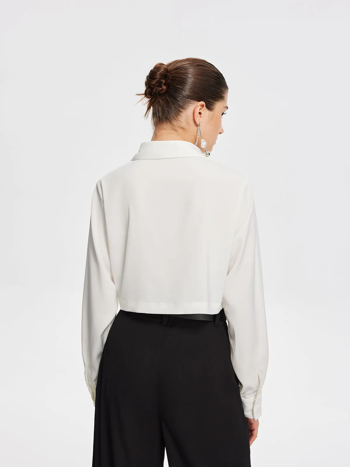 Fair And Square Collared Crop Shirt